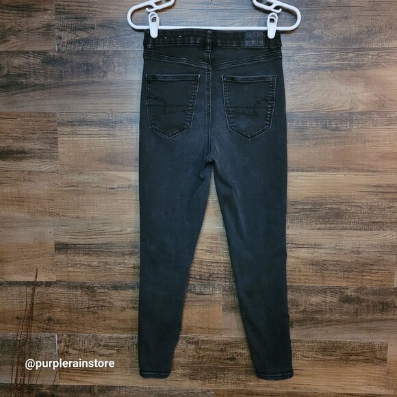 American Eagle Jeans 6 S Jegging Curvy Highest Rise Next Level Stretch Black - Picture 2 of 13